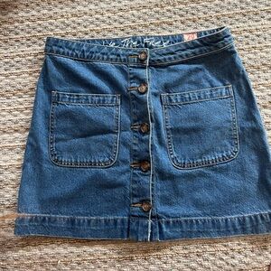We The Free Blue Denim Skirt
